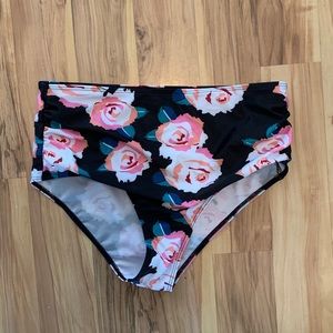 High Waisted Rose Bathing Suit Bottom.